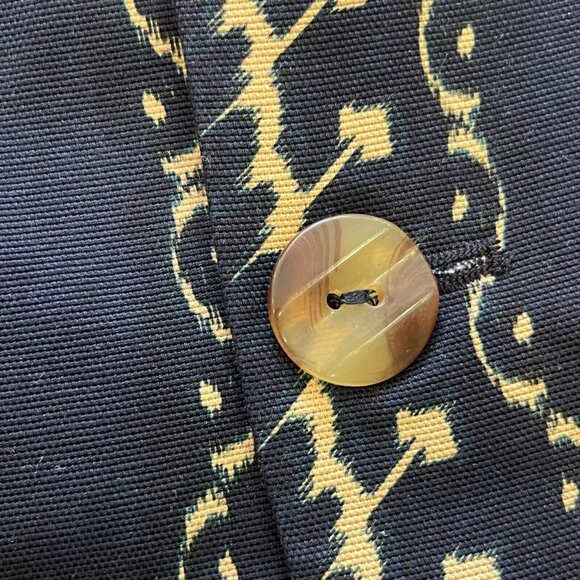 NWOT Farm Rio unisex Blue Pineapple Ikat Blazer Size L 100% Cotton - Picture 9 of 16